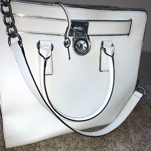 Michael Kors Large White Hamilton Tote